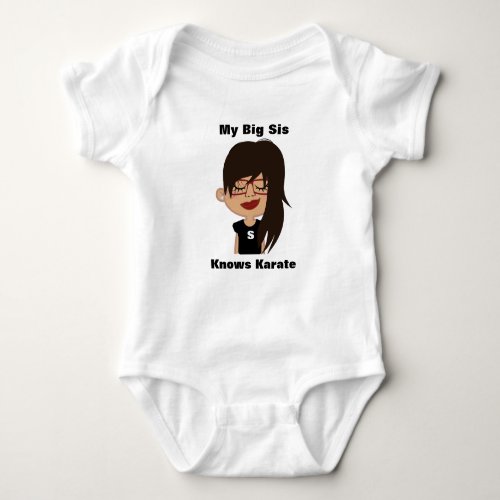 My Big Sis Knows Karate Baby Bodysuit Onesie