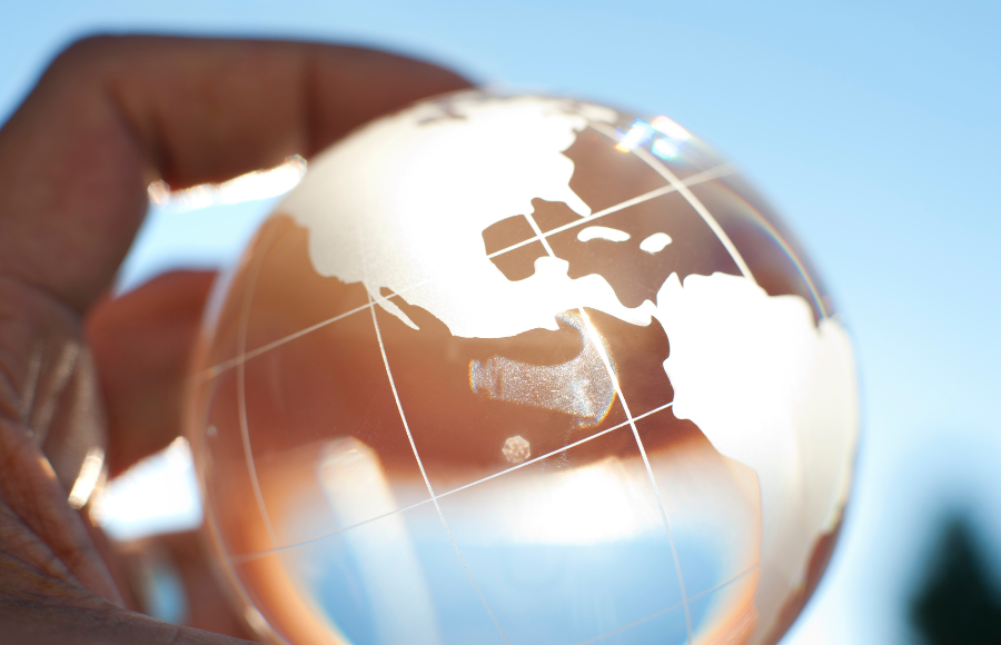 Glass Globe in a hand