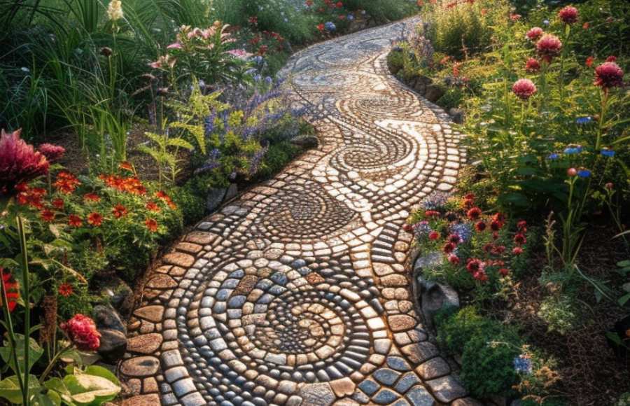 Mosaic winding road, beautiful