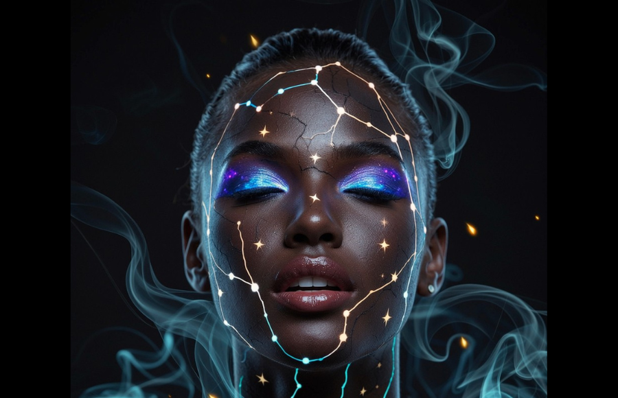 Cosmic Obsidian Portrait of woman