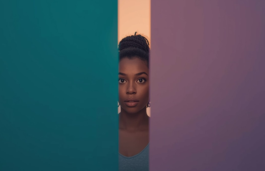 Beautiful black woman who is Between Two Worlds