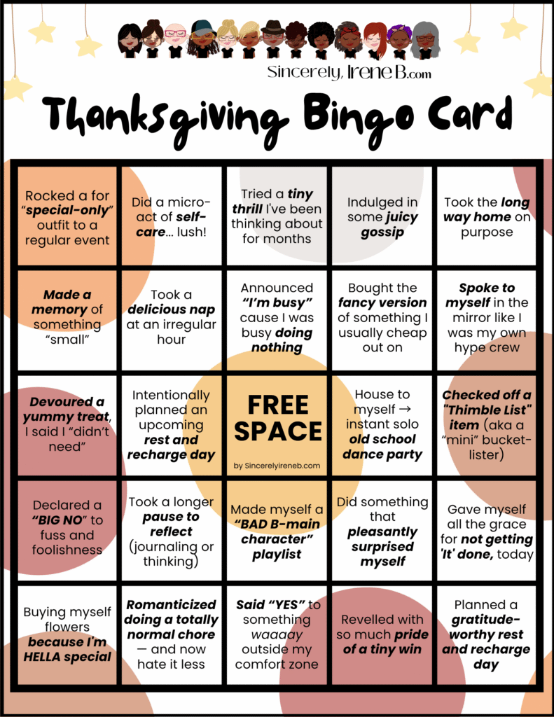Version 2 - Thanksgiving bingo card created by sincerelyireneb.com