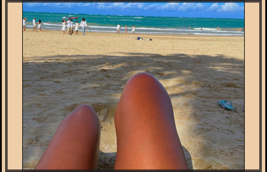 SincererlyIreneB on a Puerto Rican beach - my knees