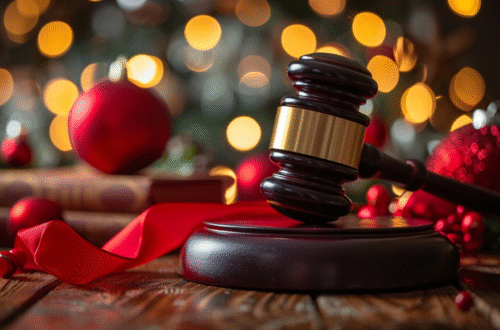Gavel in Christmas decor