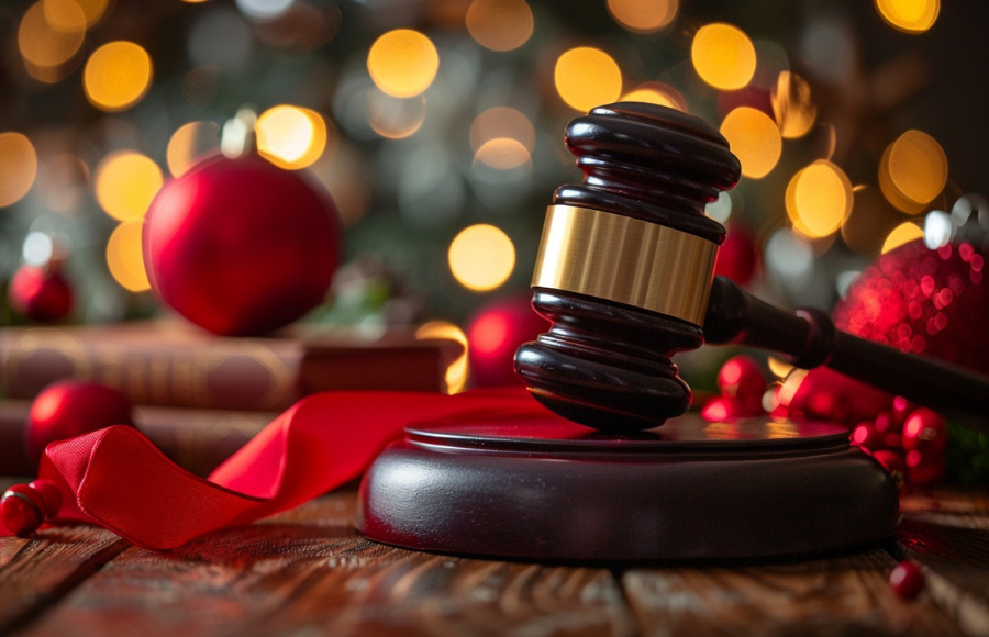 Gavel in Christmas decor