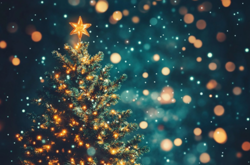 Sparkle Christmas tree in the night