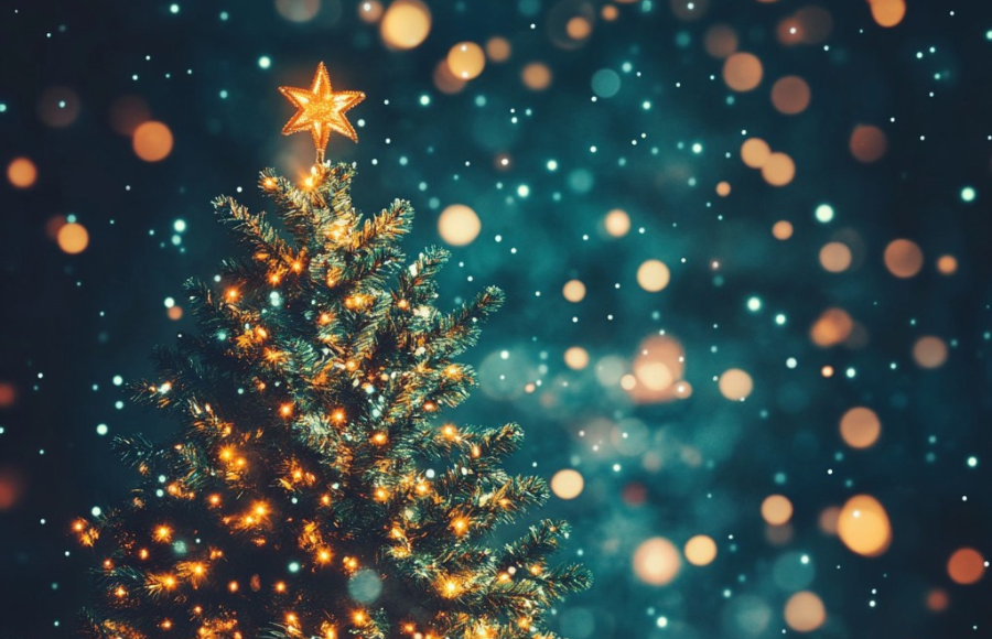 Sparkle Christmas tree in the night