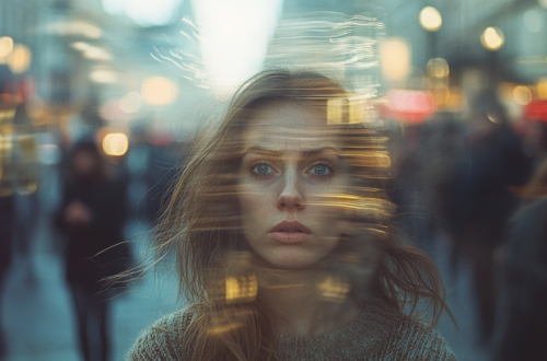 Woman in a haze of confusion