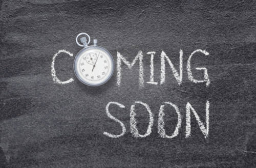 Coming Soon chalk board notice