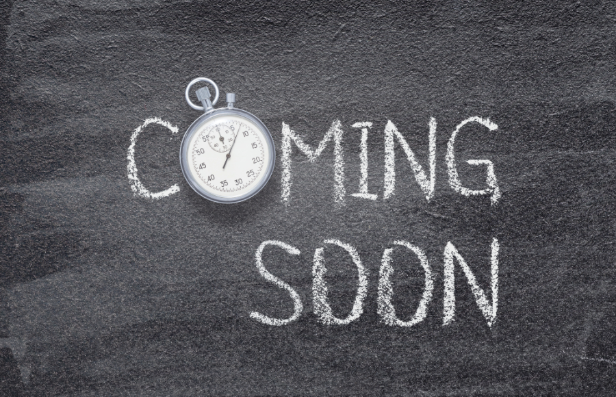 Coming Soon chalk board notice