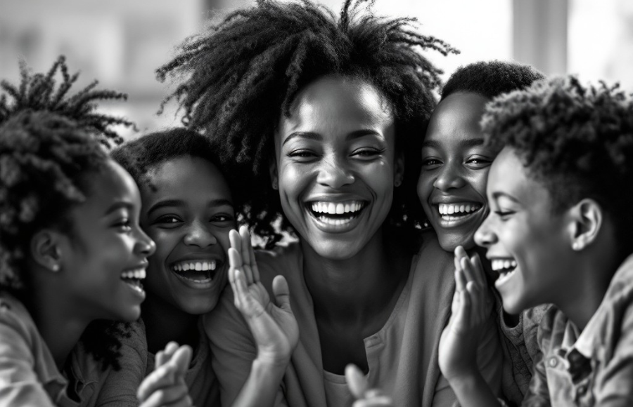 Beautiful Black faces in black and white