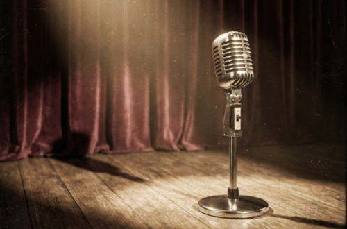 Mic on stage in the spotlight