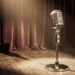Mic on stage in the spotlight