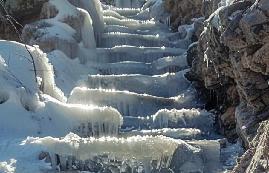 icy steps, dangerous but beautiful