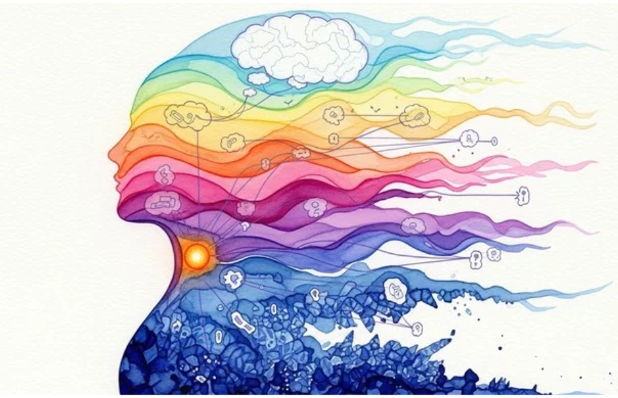 Brain waves colorful