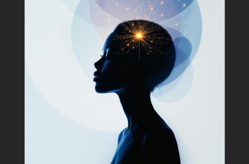 Silohuette woman with beautiful brain