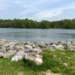 IreneB of SincerelyIreneB, October walk, feeling nature, open lake or body of water, rocks around the edge, the sun and phytoncides.